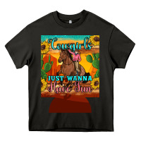 Asphalt cowgirls just wanna have fun 12 oz can cooler (regular) Heavy Core Tee - Artiststas