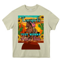 Mossy cowgirls just wanna have fun 12 oz can cooler (regular) Heavy Core Tee - Artiststas
