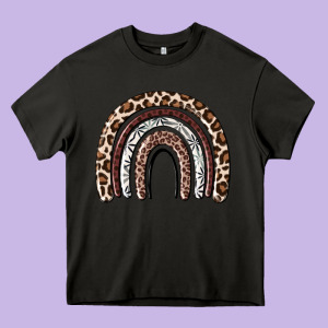 Cheetah Rainbow Heavy Core Tee Designed By Maliassmallbusiness