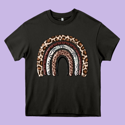 Cheetah Rainbow Heavy Core Tee Designed By Maliassmallbusiness