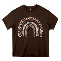 Chocolate Brown Cheetah rainbow Heavy Core Tee - MaliasSmallBusiness