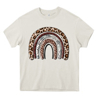 Cream Cheetah rainbow Heavy Core Tee - MaliasSmallBusiness