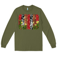 Army Green cactus cowhide  brushstroke Long Sleeve Tee - AdoDesignShop