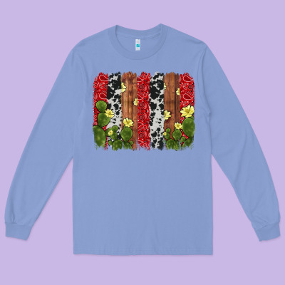Cactus Cowhide  Brushstroke Long Sleeve Tee Designed By Adodesignshop