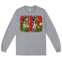 Heather Grey cactus cowhide  brushstroke Long Sleeve Tee - AdoDesignShop