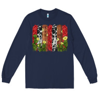 Navy cactus cowhide  brushstroke Long Sleeve Tee - AdoDesignShop