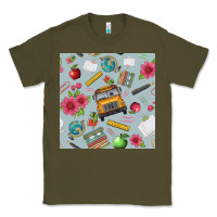 Army Green school bus back to school seamless pattern Classic Tee - BundleAndBundleShop