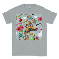 Heather Grey school bus back to school seamless pattern Classic Tee - BundleAndBundleShop