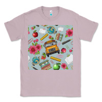 Lilac school bus back to school seamless pattern Classic Tee - BundleAndBundleShop