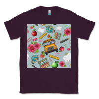 Plum school bus back to school seamless pattern Classic Tee - BundleAndBundleShop