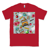 Red school bus back to school seamless pattern Classic Tee - BundleAndBundleShop