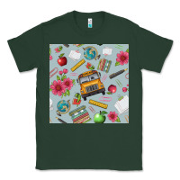 Sports Green school bus back to school seamless pattern Classic Tee - BundleAndBundleShop