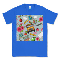 True Royal school bus back to school seamless pattern Classic Tee - BundleAndBundleShop
