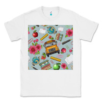 White school bus back to school seamless pattern Classic Tee - BundleAndBundleShop