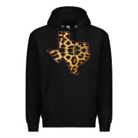 Black Western Texas Map Leopard Pattern Premium Hoodie - Bettercallsaul