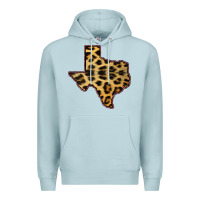 Blue Mist Western Texas Map Leopard Pattern Premium Hoodie - Bettercallsaul