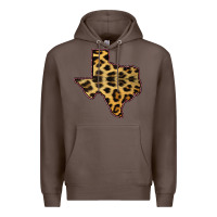 Coffee Western Texas Map Leopard Pattern Premium Hoodie - Bettercallsaul