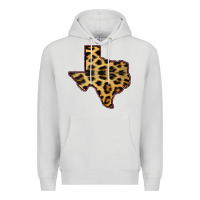 Dove Grey Western Texas Map Leopard Pattern Premium Hoodie - Bettercallsaul