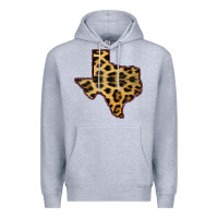 Heather Grey Western Texas Map Leopard Pattern Premium Hoodie - Bettercallsaul