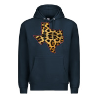 Navy Western Texas Map Leopard Pattern Premium Hoodie - Bettercallsaul