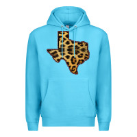 Ocean Blue Western Texas Map Leopard Pattern Premium Hoodie - Bettercallsaul