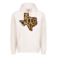 Pale Pink Western Texas Map Leopard Pattern Premium Hoodie - Bettercallsaul