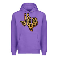 Purple Western Texas Map Leopard Pattern Premium Hoodie - Bettercallsaul