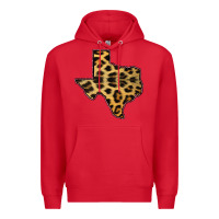 Red Western Texas Map Leopard Pattern Premium Hoodie - Bettercallsaul