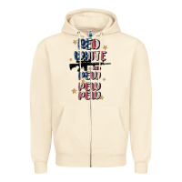 Sandshell red white and pew pew pew Zipper Hoodie - MaliasSmallBusiness