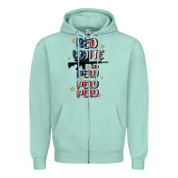 Seafoam red white and pew pew pew Zipper Hoodie - MaliasSmallBusiness