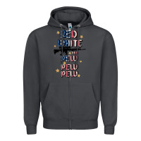 Smoke red white and pew pew pew Zipper Hoodie - MaliasSmallBusiness