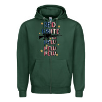 Sports Green red white and pew pew pew Zipper Hoodie - MaliasSmallBusiness