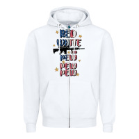 White red white and pew pew pew Zipper Hoodie - MaliasSmallBusiness