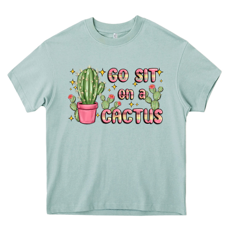 Go Sit On A Cactus Heavy Core Tee by MaliasSmallBusiness | Teevron
