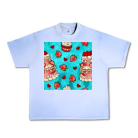 Grape Ice valentines day cake and strawberries seamless pattern Urban Heavy Tee - BundleAndBundleShop