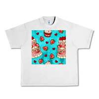 Lunar Rock valentines day cake and strawberries seamless pattern Urban Heavy Tee - BundleAndBundleShop