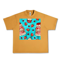 Peanut Butter valentines day cake and strawberries seamless pattern Urban Heavy Tee - BundleAndBundleShop