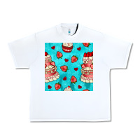 Valentines Day Cake And Strawberries Seamless Pattern Urban Heavy Tee | Teevron