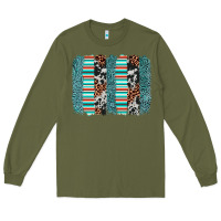 Army Green serape leopard cowhide  brushstroke Long Sleeve Tee - AdoDesignShop