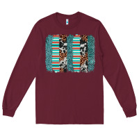 Burgundy serape leopard cowhide  brushstroke Long Sleeve Tee - AdoDesignShop