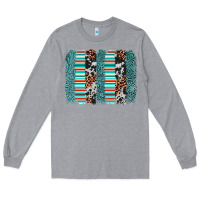 Heather Grey serape leopard cowhide  brushstroke Long Sleeve Tee - AdoDesignShop
