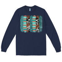 Navy serape leopard cowhide  brushstroke Long Sleeve Tee - AdoDesignShop