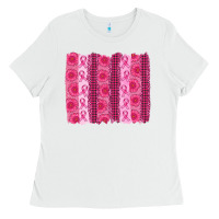 White breast cancer brushstroke Ladies Tee - AdoDesignShop