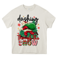 Cream dashing through the snow Heavy Core Tee - MaliasSmallBusiness