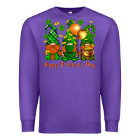Purple happy st. patricks day with gnomies Premium Sweatshirt - BundleAndBundleShop