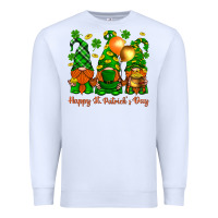 White happy st. patricks day with gnomies Premium Sweatshirt - BundleAndBundleShop