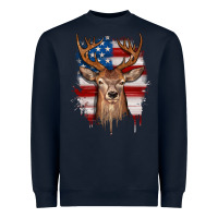 Navy deer american flag Heavyweight Sweatshirt - JahusDesignShop