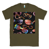 Army Green 4th of july glasses  seamless pattern Classic Tee - BundleAndBundleShop