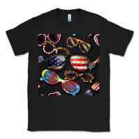 Black 4th of july glasses  seamless pattern Classic Tee - BundleAndBundleShop