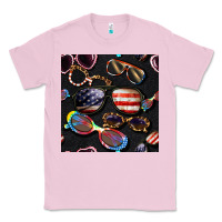 Bubblegum Pink 4th of july glasses  seamless pattern Classic Tee - BundleAndBundleShop
